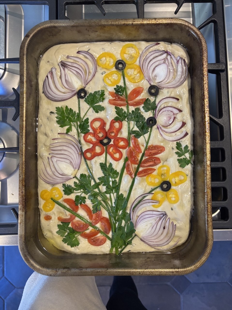 Focaccia Garden Art Bread